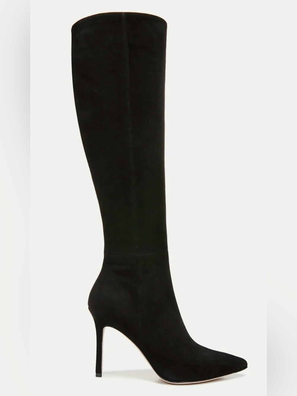 Veronica Beard Wide-Calf Knee-High Black Suede Lisa Boot Size 6